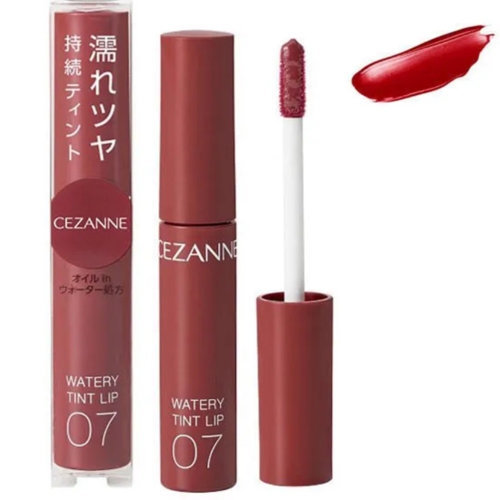 NIB Cezanne Watery Lip Tint 07 Bitter Red
